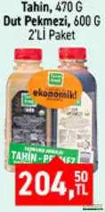 TARIM KREDİ TAHİN 470 G - DUT PEKMEZİ 600 G 2'Lİ PAKET fiyat ve kampanya bilgisi